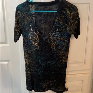 Black v neck see through Sinful shirt